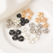 保色电镀厚银波浪纹隔珠手工diy珍珠手链白金隔片枪黑色手串材料