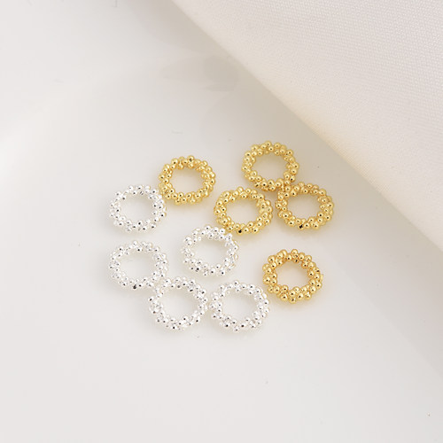 铜镀18K金大孔圆花片闭口圈隔片