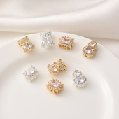 14K包金镶锆石葫芦小熊多通隔珠手工diy珍珠手链串珠电镀银配饰