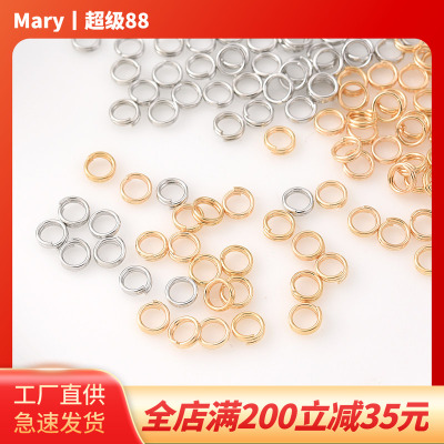 双层防掉开口圈18K包金保色