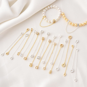 14K包金镶锆石隔珠手工diy珍珠手链项链装 饰链条电镀厚银串珠材料