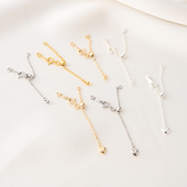 14K包金爱心尾链延长链手工diy珍珠手链项链收尾连接扣加长抽拉链