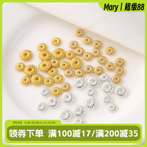 14K包金保色南瓜纹扁隔珠