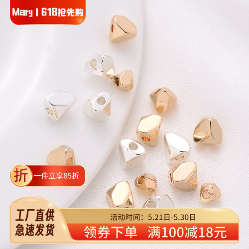 14K包金银色保色多角隔珠