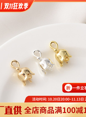 14K包金高保铃兰花吊坠托
