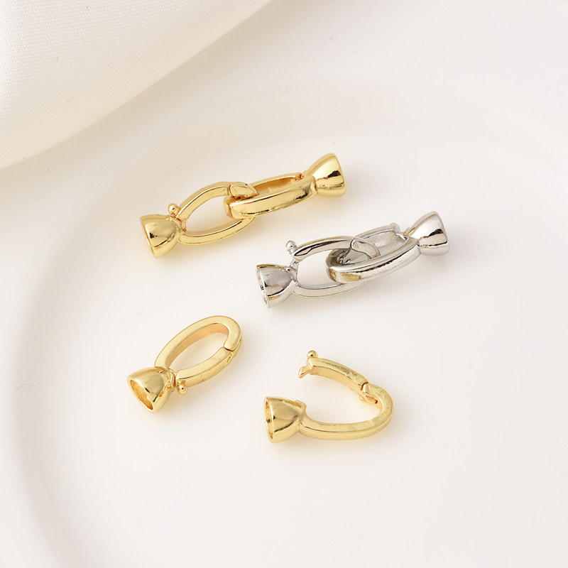 18K包金高保万能珍珠扣手工diy项链手链收尾扣双塔白金色喇叭扣,饰品/流行首饰/时尚饰品新,扣,淘宝优惠券,粉丝福利购,淘宝优惠卷