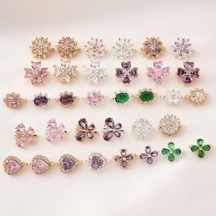 高保14K包金微镶锆石双排蝴蝶隔珠手工diy手链项链银色双孔银隔片