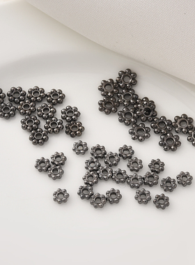 电镀枪黑色保色雪花片隔片手工diy手链手串隔珠串珠首饰手作材料