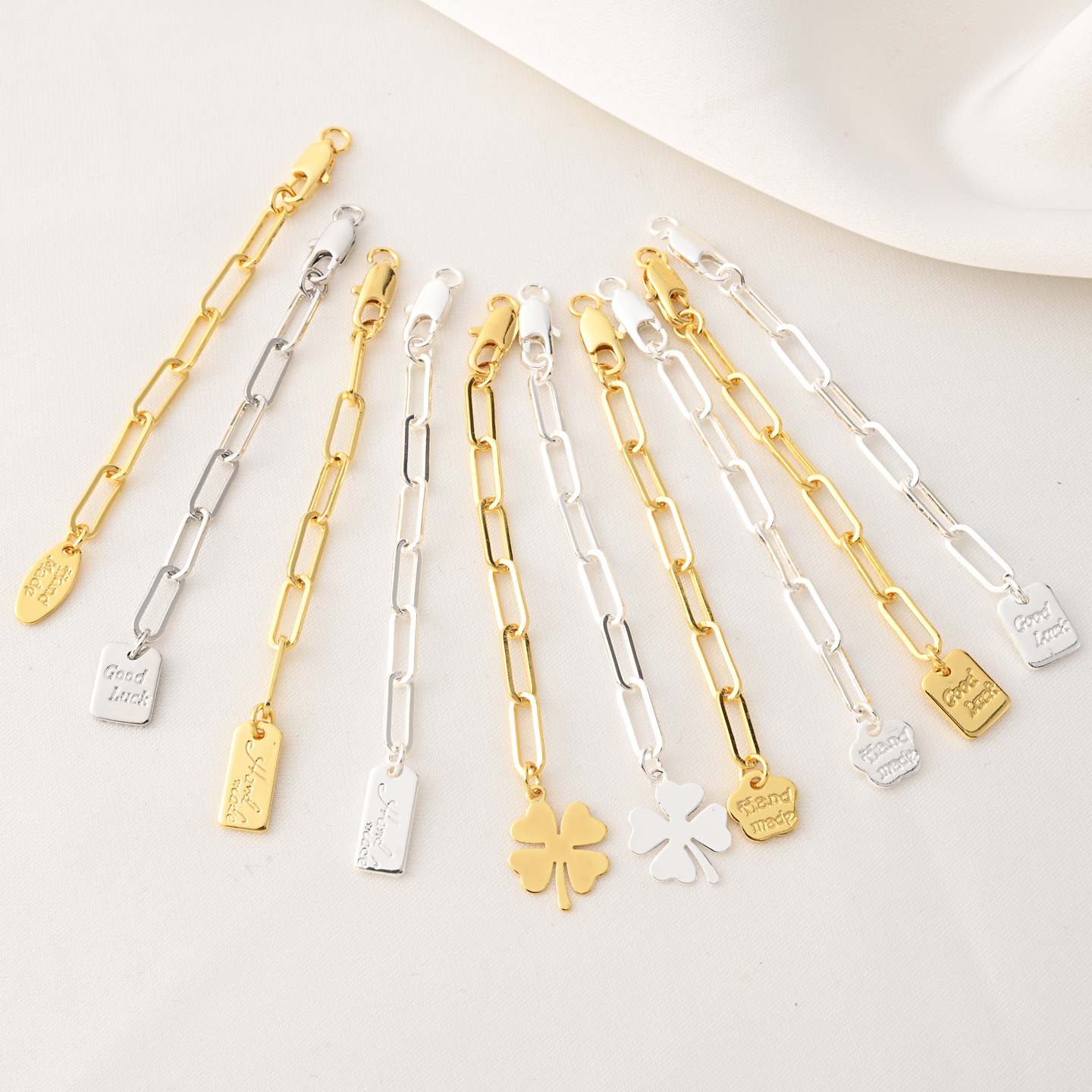 高保铜镀18K金延长链尾链收尾扣