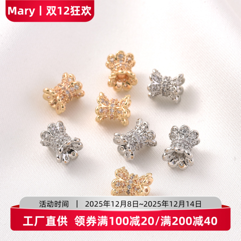 14K包金保色微镶锆石小蛮腰隔珠