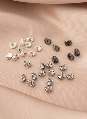 铜镀厚银保色扭珠隔珠手工diy手链转运珠通孔枪黑色白金串珠材料