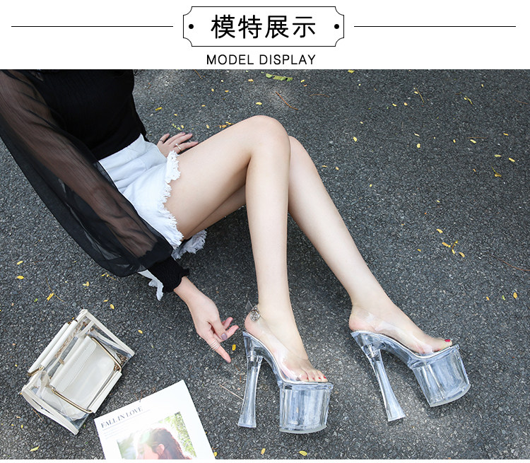 舞台夜店小码粗跟凉鞋