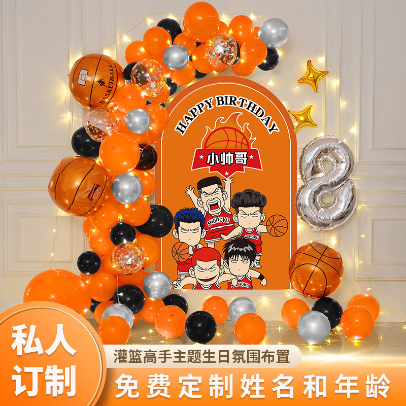 灌篮高手主题生日布置装饰品男孩