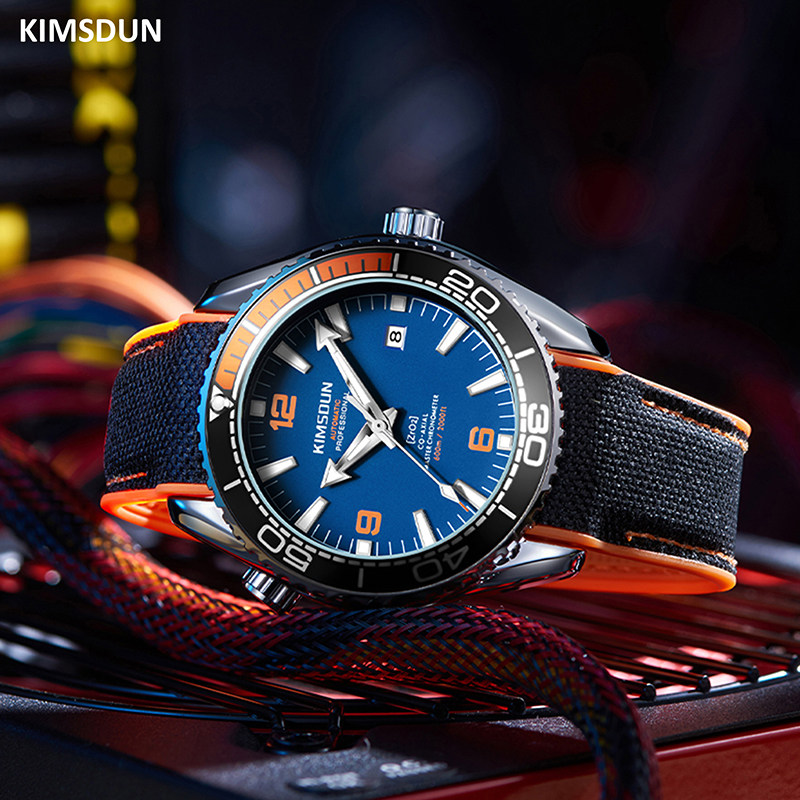 kimsdum时尚高档全自动机械表防水夜光运动圆形男士腕表