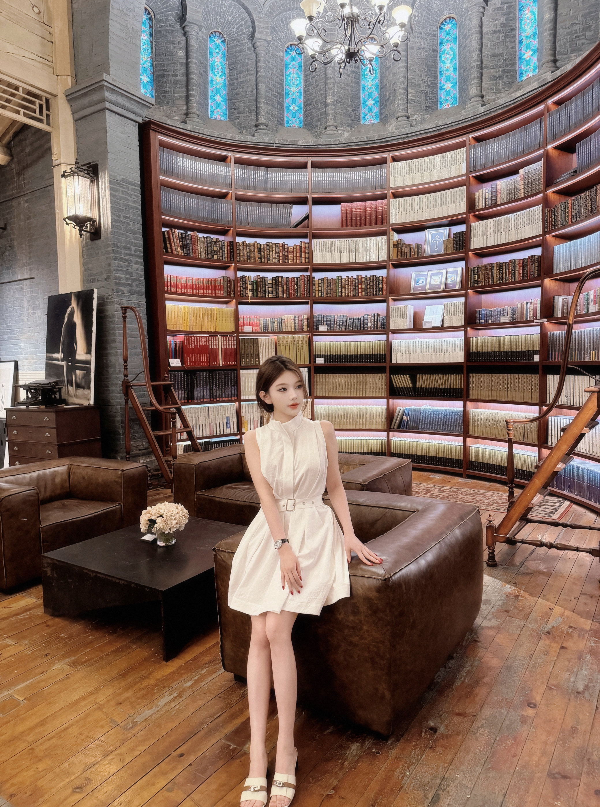 Luuu【艺术生姐姐】原A1aia独家首发气质通勤高腰系带立领连衣裙