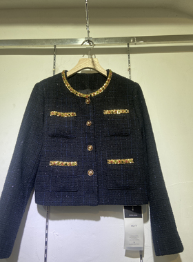 MLYY91033款小香风外套女短款粗花呢编织名媛气质上衣外套小香风