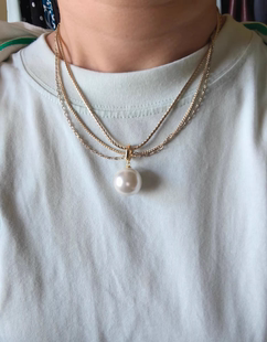 INS风法式 女友礼物 小众设计简约酷飒百搭金色链条三层混搭项链