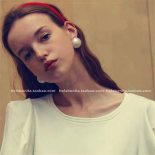 INS风日本进口棉花云朵珍珠纯手工简约气质百搭耳钉耳环耳夹 礼物