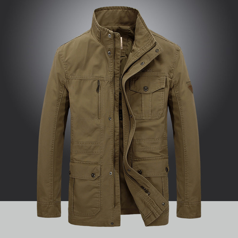 吉普盾旗舰店大叔军迷多口袋外套