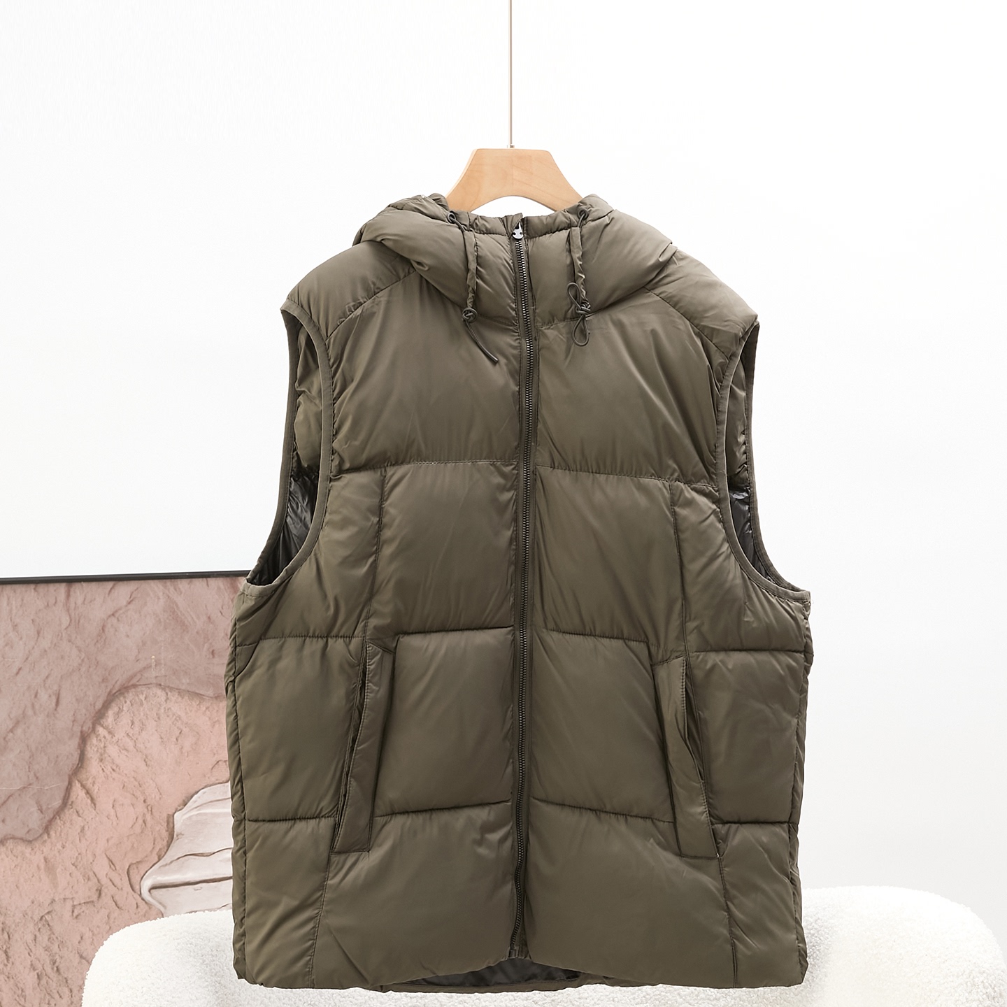 外贸连帽羽绒马甲秋冬保暖