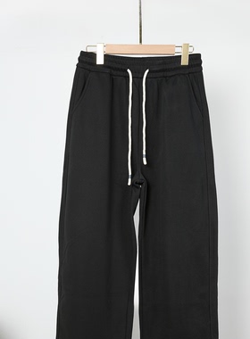 2025冬新款黑色亮面抽绳休闲裤长裤直筒裤加绒女2575c163