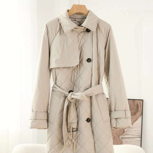 轻奢老钱风菱格羊驼绒服女