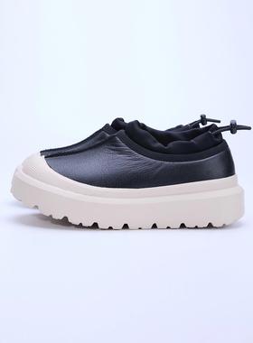 2026新款真皮厚底男女情侣一脚蹬增高棉鞋冬季62139