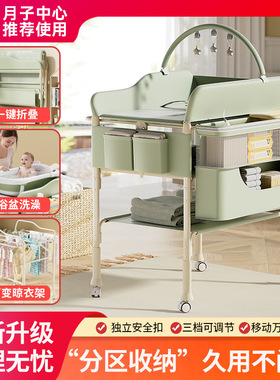 尿布台婴儿护理台宝宝换尿布台新生儿洗澡按摩抚触台可折叠多功能
