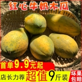 包邮 广西冰糖红心牛奶木瓜当季 热带水果青木瓜非雷州海南整箱3斤