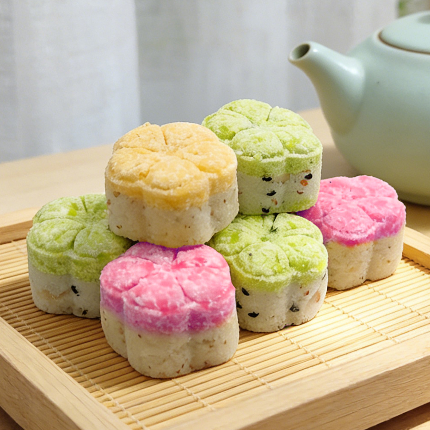 吴玉源八珍糕彩色花朵造型中式糕点软糯香甜传统点心早餐即食零食