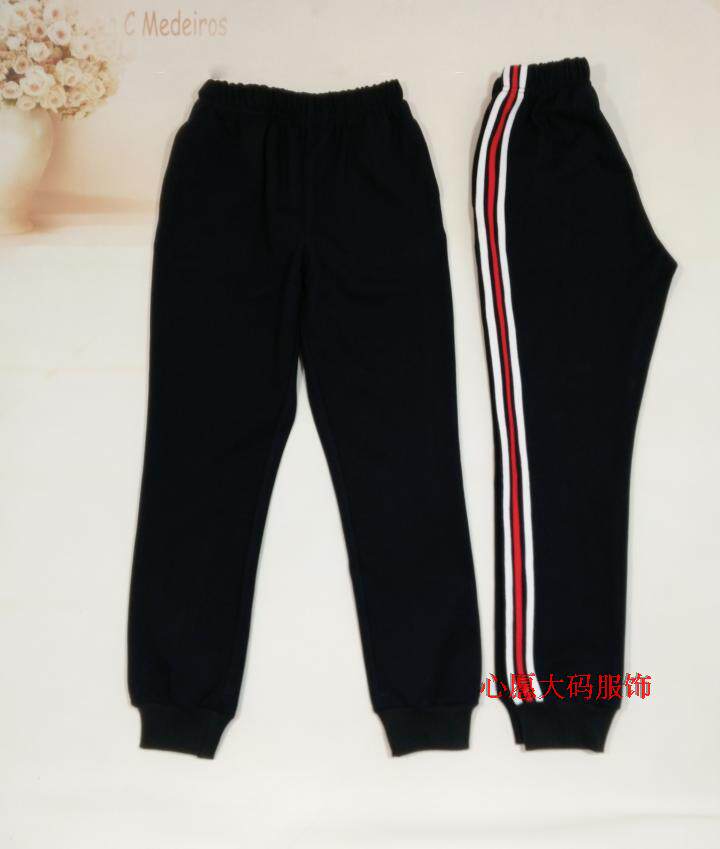 春秋款男女学生深蓝色校裤班服休闲运动三道杠长裤多色定做