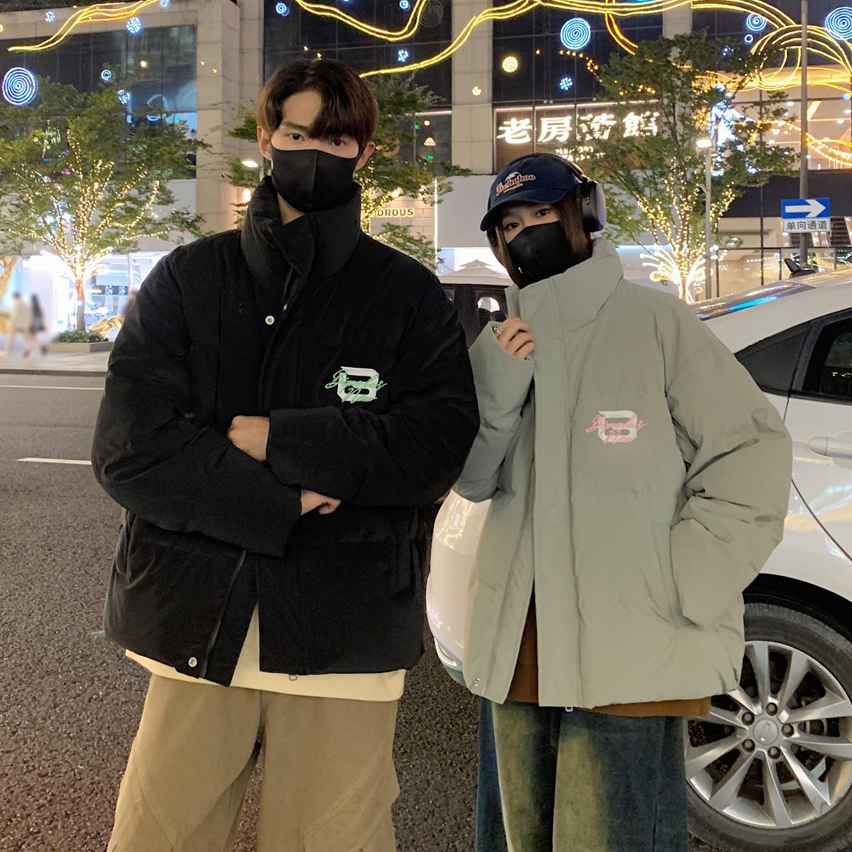 羽绒服2025新款外套男女情侣立领潮牌刺绣加厚2412A-P258,男装羽绒服,星座503-3（原B356）