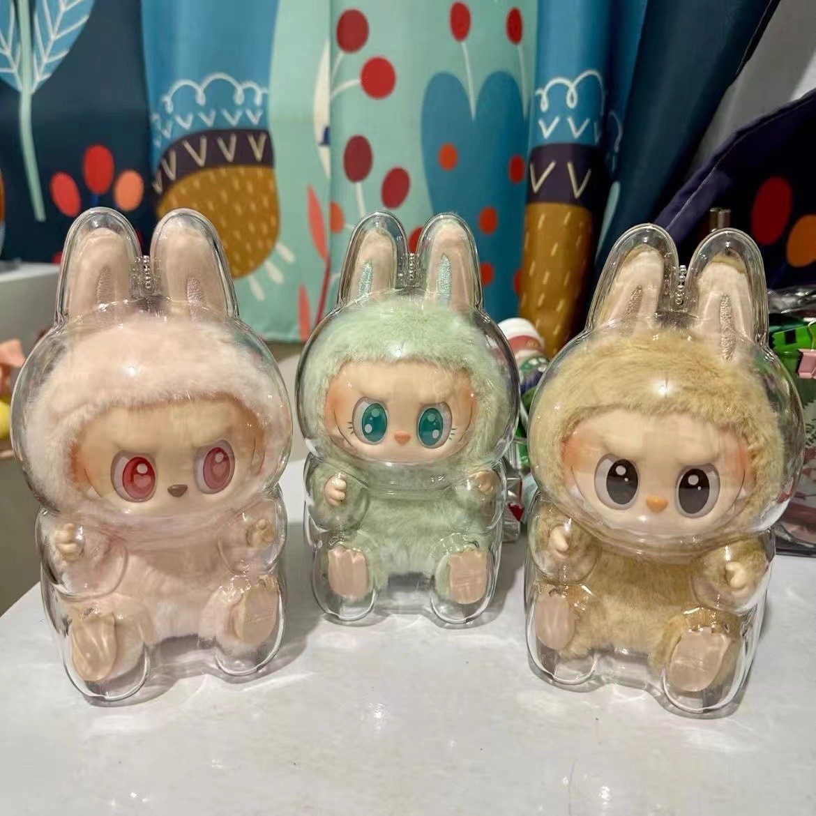 【in stock】Labubu V2坐坐派对系列透明保护壳防尘壳玩偶保护套