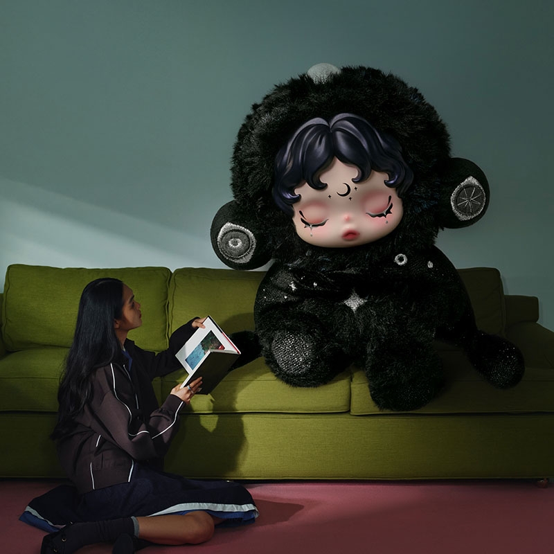 POPMART泡泡玛特SKULLPANDA不眠剧场系列搪胶毛绒公仔挂件盲盒