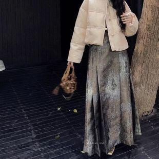 裙复古半身现货醉琼芳高腰】【新款秋冬马面新中式国风鎏金