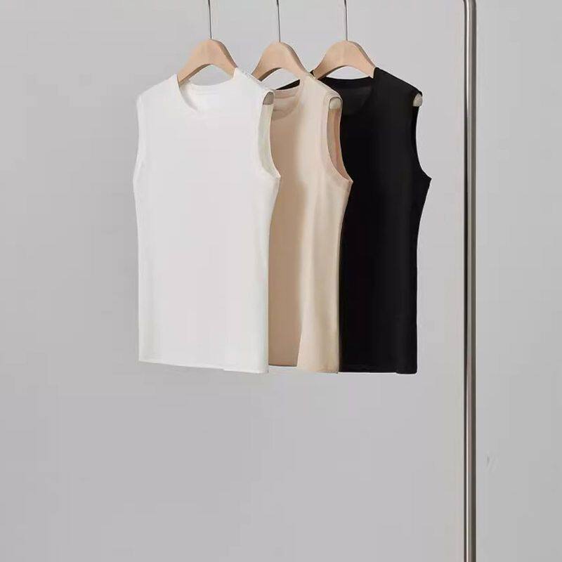 小新品打底衫圆领真丝夏季背心无袖批发桑蚕丝套头气质T恤