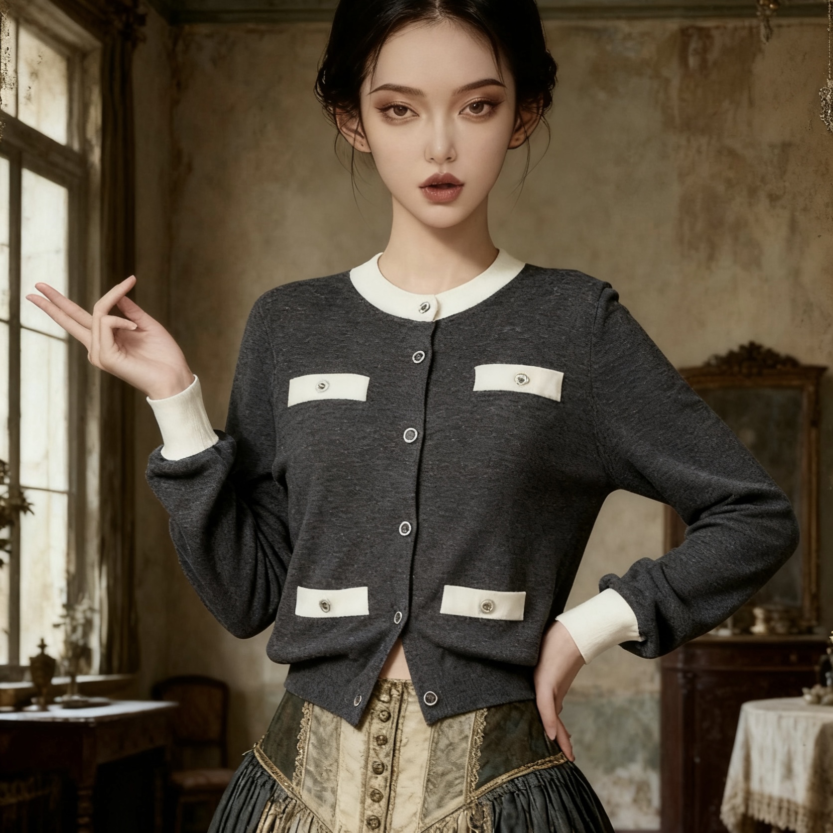 2025高端优雅圆领新款精品香风