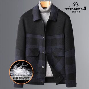 呢呢脱卸男士 羽绒双面秋冬羊毛青年外套双面羊毛大衣潮流内胆短款