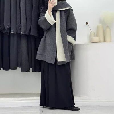 外套双面宽松风女小个子新款慵懒