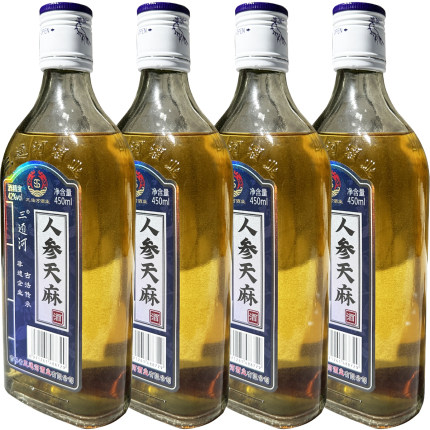 三通河42度人参天麻酒450ml玻璃瓶装古法传承高粱酒东北特产礼品