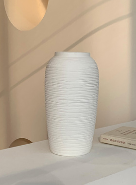 白色北欧陶瓷可装水仿真花花瓶水养鲜花装饰摆件客厅插花现代简约