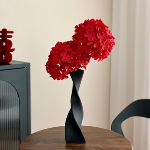 新中式乔迁红色系仿真花绣球花假花结婚卧室客厅装饰摆设喜庆摆件