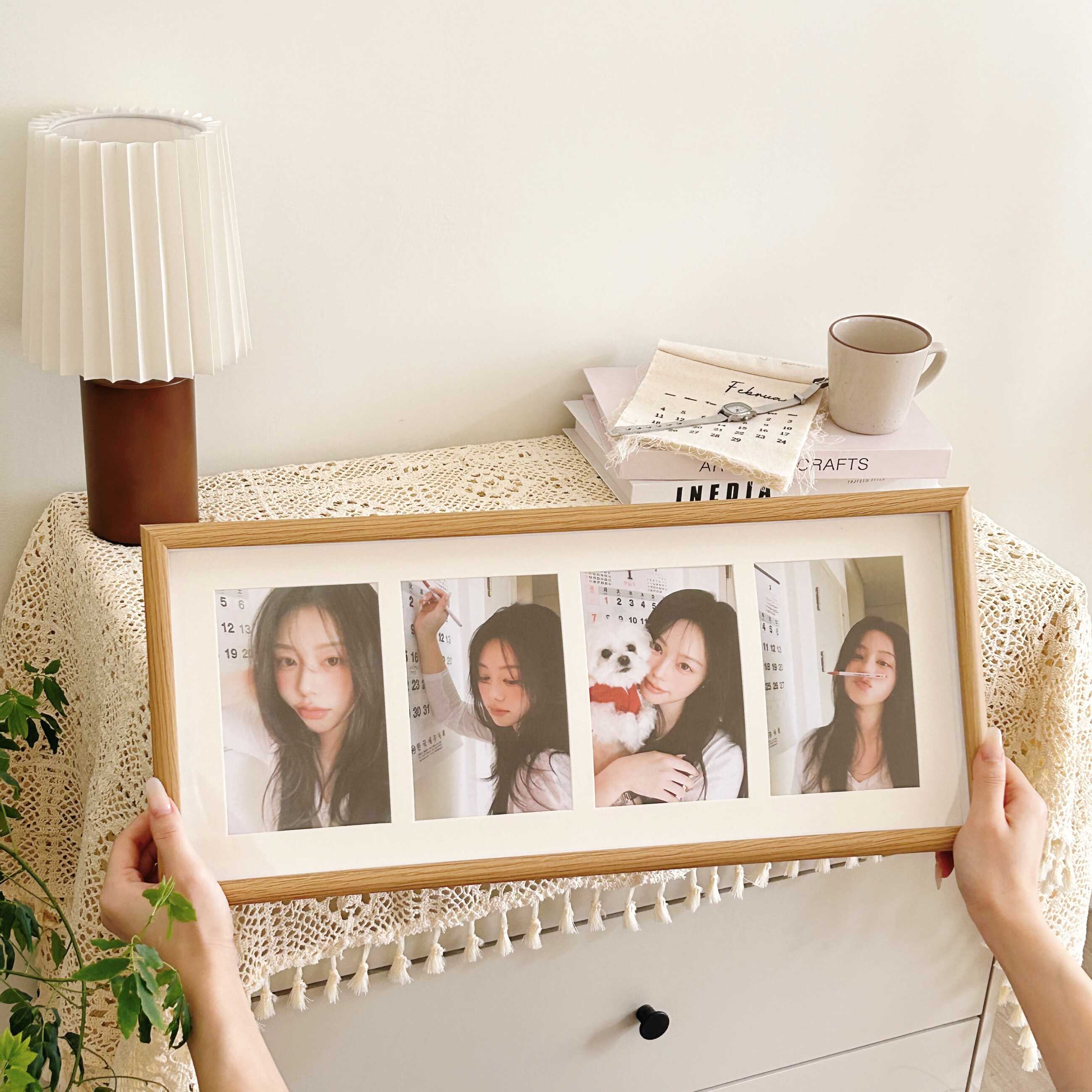 创意木质三联组合四九宫格情侣照片打印加相框摆台6寸定制diy挂墙