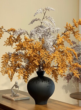 高级感油画雾凇仿真花侘寂风干花