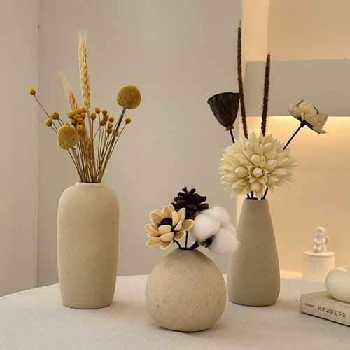 松果莲蓬客厅摆设花束高级奶油风