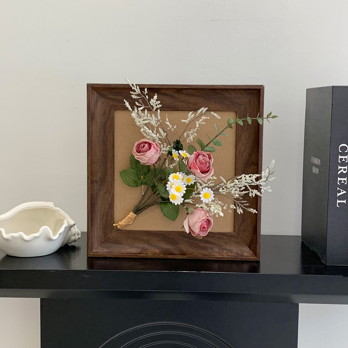 美式复古玫瑰仿真花假花相框