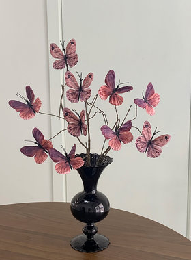 高级感仿真花蝴蝶客厅插花装饰