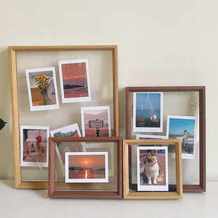 拍立得相框小卡展示架明信片相框diy门票车票收藏植物标本框摆台