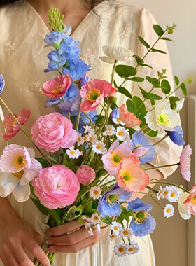 手捧花花束拍照道具仿真花虞美人