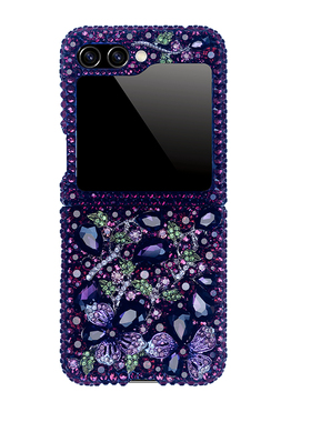 HP 适用于三星Zflip7/6紫色水钻手机壳Zflip6绿钻Zflip5满钻原创